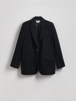Reserved - Jednorzędowa marynarka oversize - czarny