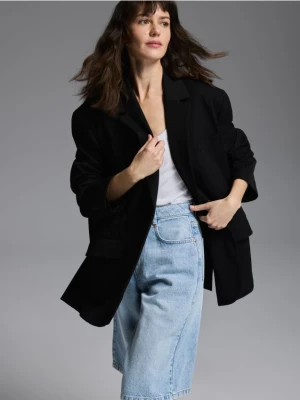 Reserved - Jednorzędowa marynarka oversize - czarny