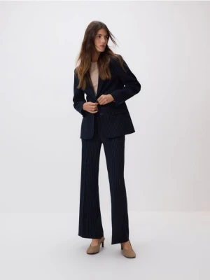 Reserved - Jednorzędowa marynarka z wiskozą - granatowy