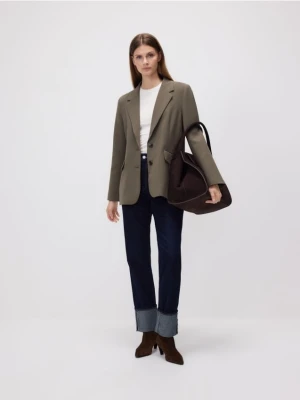 Reserved - Jednorzędowa marynarka z wiskozą - zielony