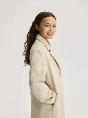 Reserved - Jednorzędowy płaszcz - beżowy