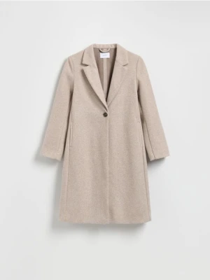 Reserved - Jednorzędowy płaszcz - beżowy