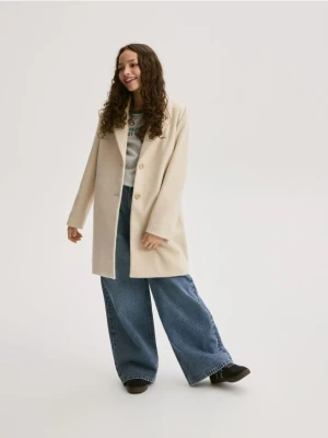 Reserved - Jednorzędowy płaszcz - beżowy
