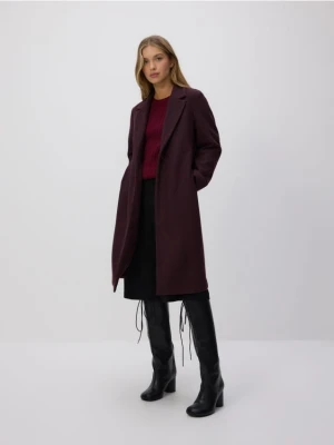 Reserved - Jednorzędowy płaszcz - burgundowy