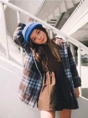 Reserved - Jednorzędowy płaszcz z domieszką wełny - wielobarwny