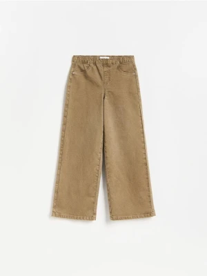 Reserved - Jegginsy wide leg - ciemnozielony