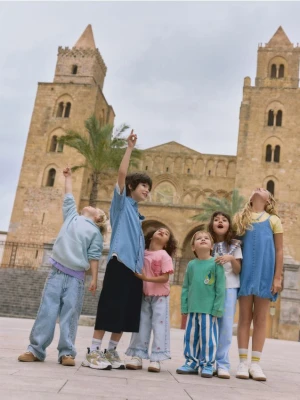 Reserved - Jenasowa sukienka na ramiączkach - niebieski