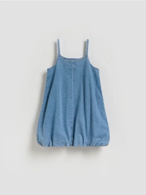 Reserved - Jenasowa sukienka na ramiączkach - niebieski