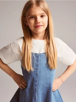 Reserved - Jenasowa sukienka na ramiączkach - niebieski