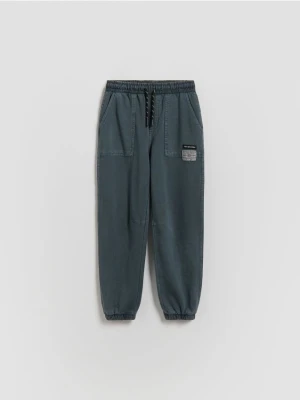 Reserved - Joggery z efektem sprania - granatowy