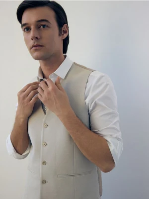 Reserved - Kamizelka garniturowa - beżowy