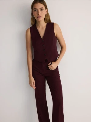 Reserved - Kamizelka garniturowa - burgundowy