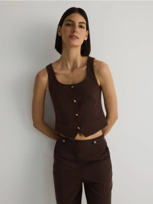 Reserved - Kamizelka garniturowa - ciemnobrązowy