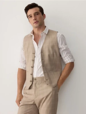 Zdjęcie produktu Reserved - Kamizelka garniturowa w kratę - beżowy