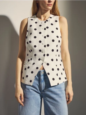 Reserved - Kamizelka garniturowa z lnem - wielobarwny