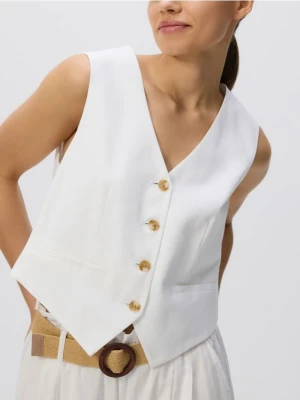 Reserved - Kamizelka graniturowa - biały