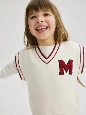 Zdjęcie produktu Reserved - Kamizelka swetrowa z naszywką - złamana biel