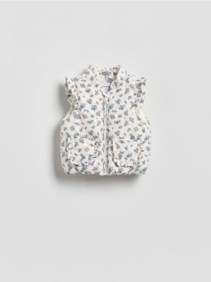 Reserved - Kamizelka w kwiaty - złamana biel