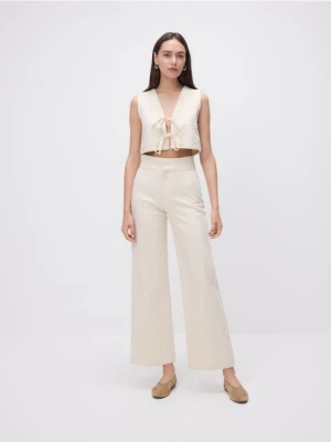 Reserved - Kamizelka z denimu - kremowy