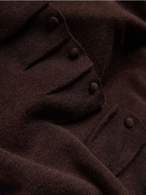 Reserved - Kamizelka z dodatkiem wełny - ciemnobrązowy