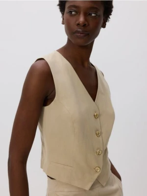 Zdjęcie produktu Reserved - Kamizelka z dodatkiem wiskozy - beżowy