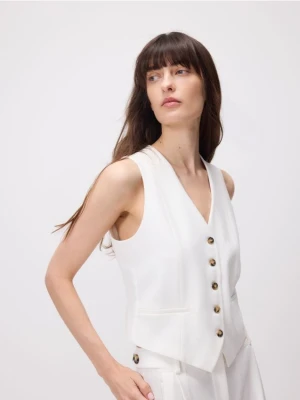 Reserved - Kamizelka z dodatkiem wiskozy - biały