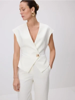 Reserved - Kamizelka z dodatkiem wiskozy - biały