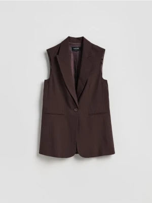 Reserved - Kamizelka z dodatkiem wiskozy - ciemnobrązowy
