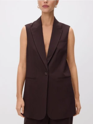 Reserved - Kamizelka z dodatkiem wiskozy - ciemnobrązowy