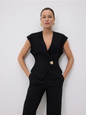 Reserved - Kamizelka z dodatkiem wiskozy - czarny