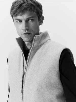 Reserved - Kamizelka z domieszką wełny - jasnoszary