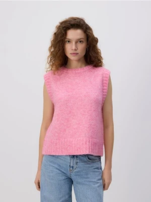 Reserved - Kamizelka z domieszką wełny - różowy