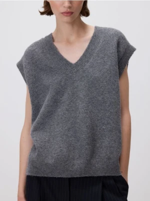 Reserved - Kamizelka z domieszką wełny - szary