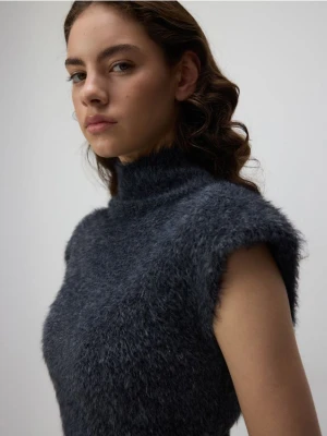 Reserved - Kamizelka z golfem - ciemnoszary