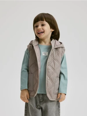 Reserved - Kamizelka z kapturem - brązowy