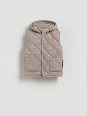 Reserved - Kamizelka z kapturem - brązowy