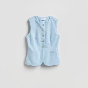 Reserved - Kamizelka z lnem - jasnoniebieski