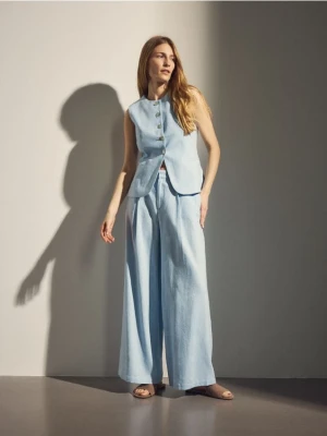 Reserved - Kamizelka z lnem - jasnoniebieski