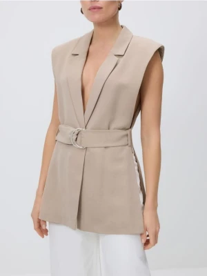 Reserved - Kamizelka z lyocellem - beżowy