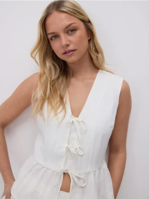 Reserved - Kamizelka z lyocellem - biały