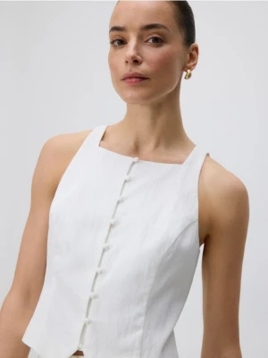 Reserved - Kamizelka z lyocellem - biały