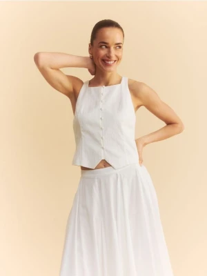 Reserved - Kamizelka z lyocellem - biały