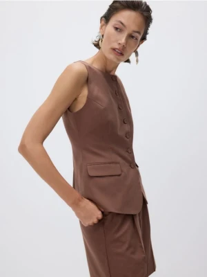 Reserved - Kamizelka z lyocellem - brązowy