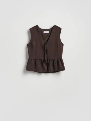 Reserved - Kamizelka z lyocellem - ciemnobrązowy