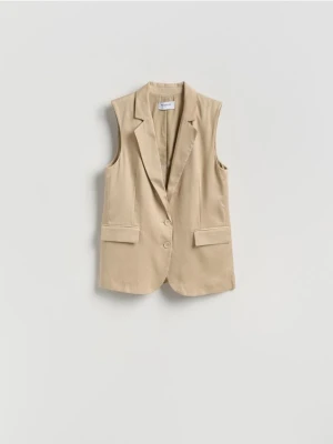 Reserved - Kamizelka z lyocellu - beżowy