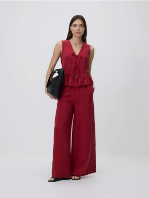 Reserved - Kamizelka z modalem - bordowy