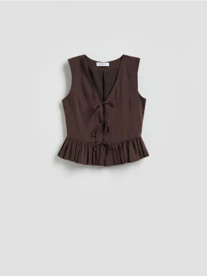 Reserved - Kamizelka z modalem - ciemnobrązowy