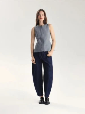Reserved - Kamizelka z przeszyciami - jasnoszary