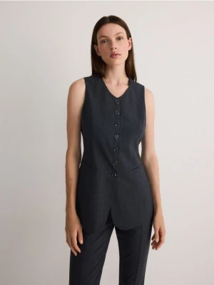 Reserved - Kamizelka z wełną - ciemnoszary