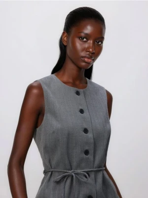 Reserved - Kamizelka z wiązaniem - ciemnoszary